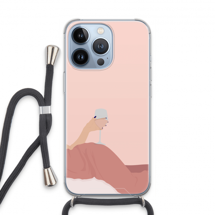 Wine: iPhone 13 Pro Transparant Hoesje met koord