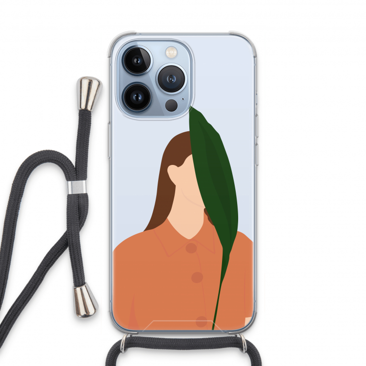 Leaf: iPhone 13 Pro Transparant Hoesje met koord