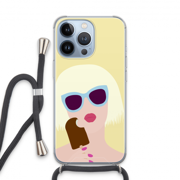 Ice cream: iPhone 13 Pro Transparant Hoesje met koord