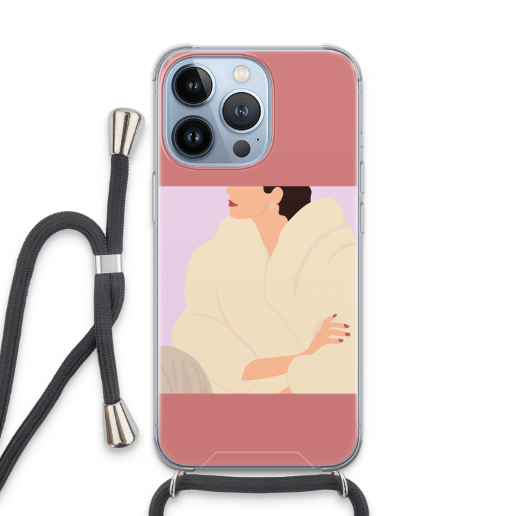Cosy: iPhone 13 Pro Transparant Hoesje met koord