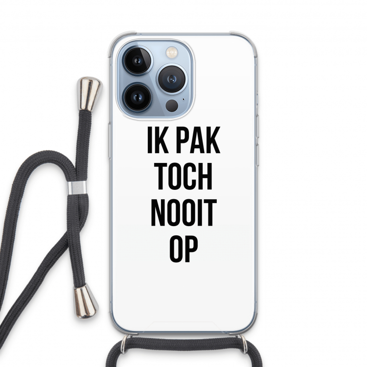Ik pak nooit op: iPhone 13 Pro Transparant Hoesje met koord