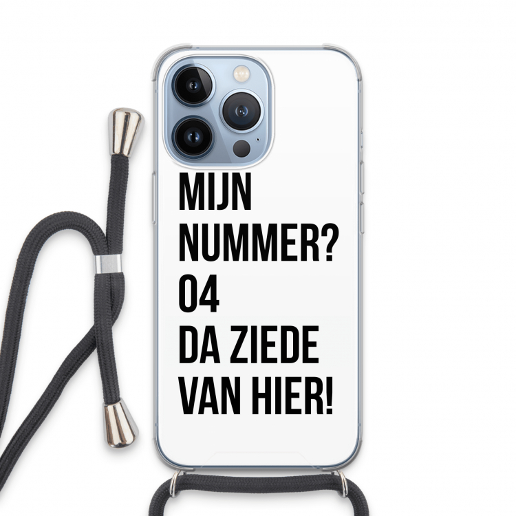 Da ziede van hier: iPhone 13 Pro Transparant Hoesje met koord