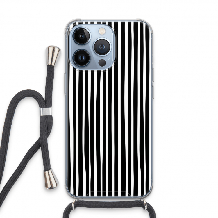 Stripes: iPhone 13 Pro Transparant Hoesje met koord