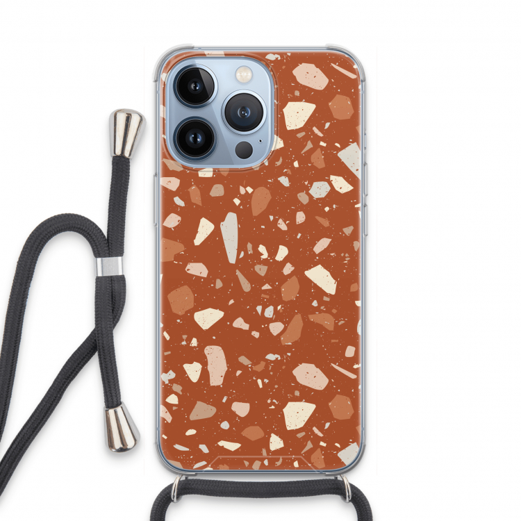 Terrazzo N°22: iPhone 13 Pro Transparant Hoesje met koord