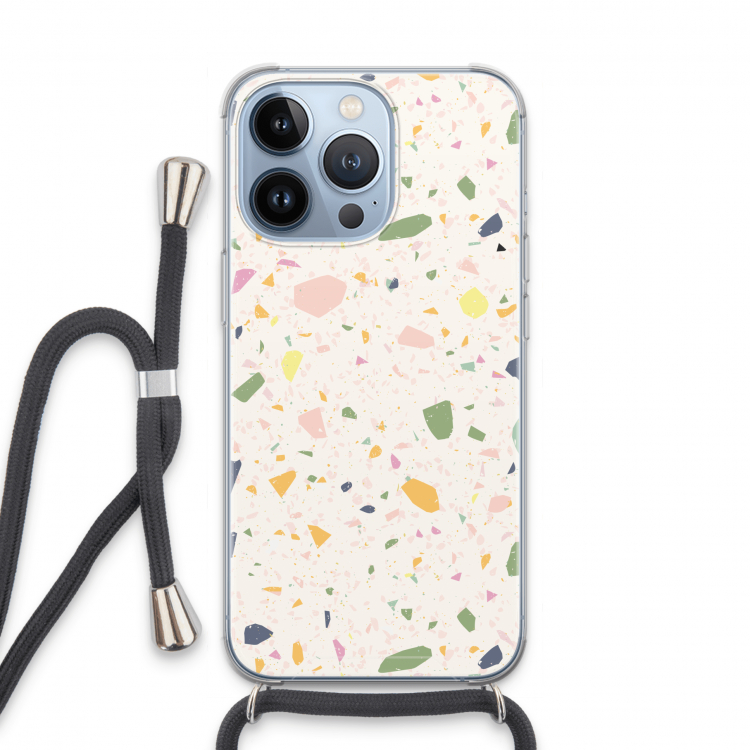 Terrazzo N°21: iPhone 13 Pro Transparant Hoesje met koord