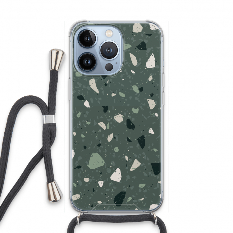 Terrazzo N°19: iPhone 13 Pro Transparant Hoesje met koord