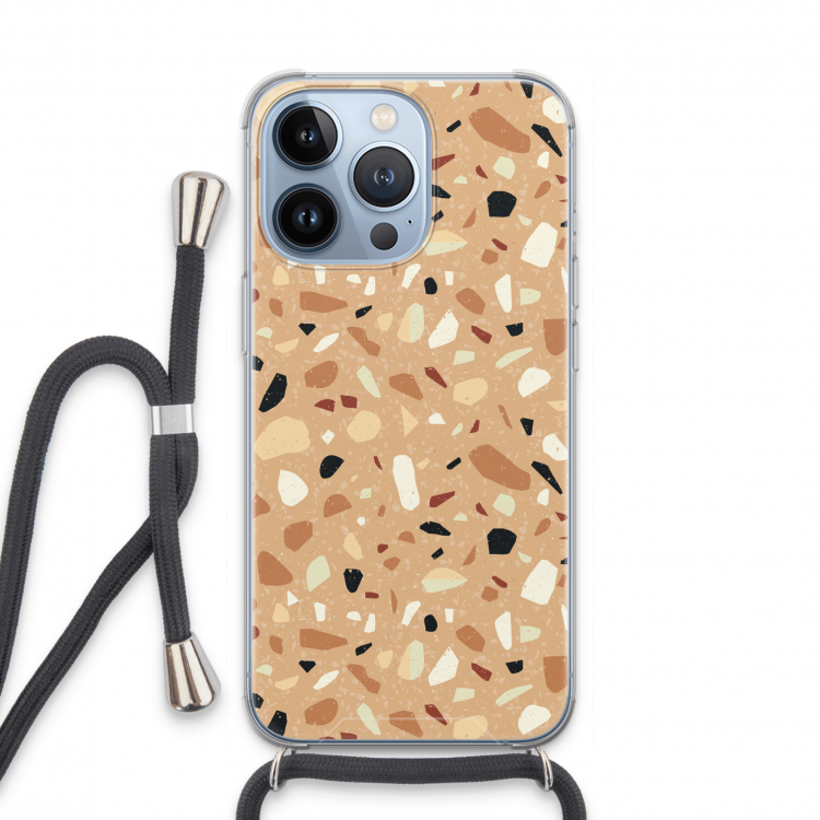 Terrazzo N°17: iPhone 13 Pro Transparant Hoesje met koord