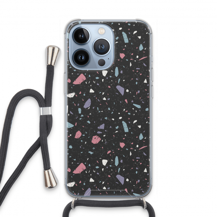 Terrazzo N°16: iPhone 13 Pro Transparant Hoesje met koord