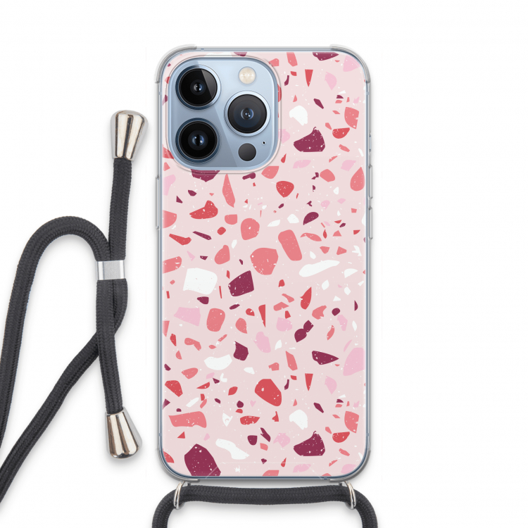 Terrazzo N°15: iPhone 13 Pro Transparant Hoesje met koord