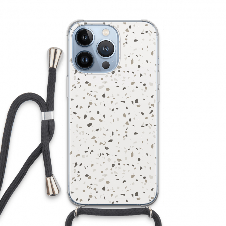 Terrazzo N°14: iPhone 13 Pro Transparant Hoesje met koord