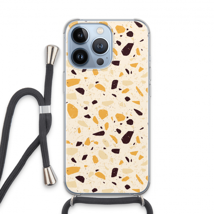 Terrazzo N°13: iPhone 13 Pro Transparant Hoesje met koord