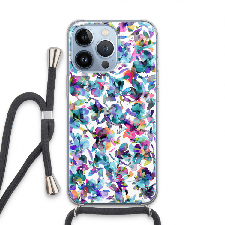 Hibiscus Flowers: iPhone 13 Pro Transparant Hoesje met koord