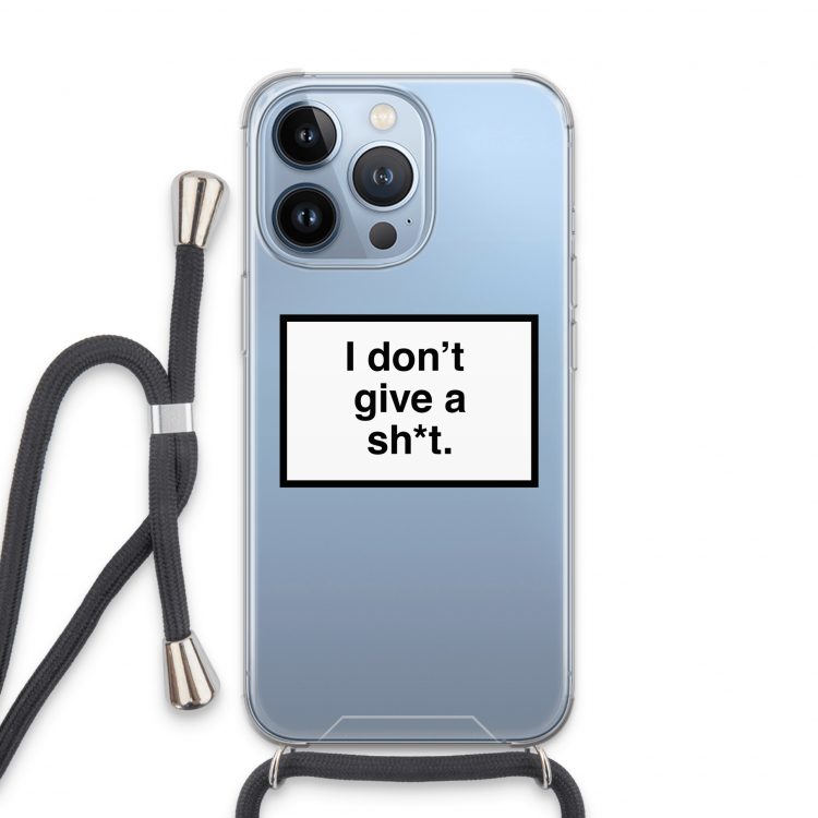 Don't give a shit: iPhone 13 Pro Transparant Hoesje met koord