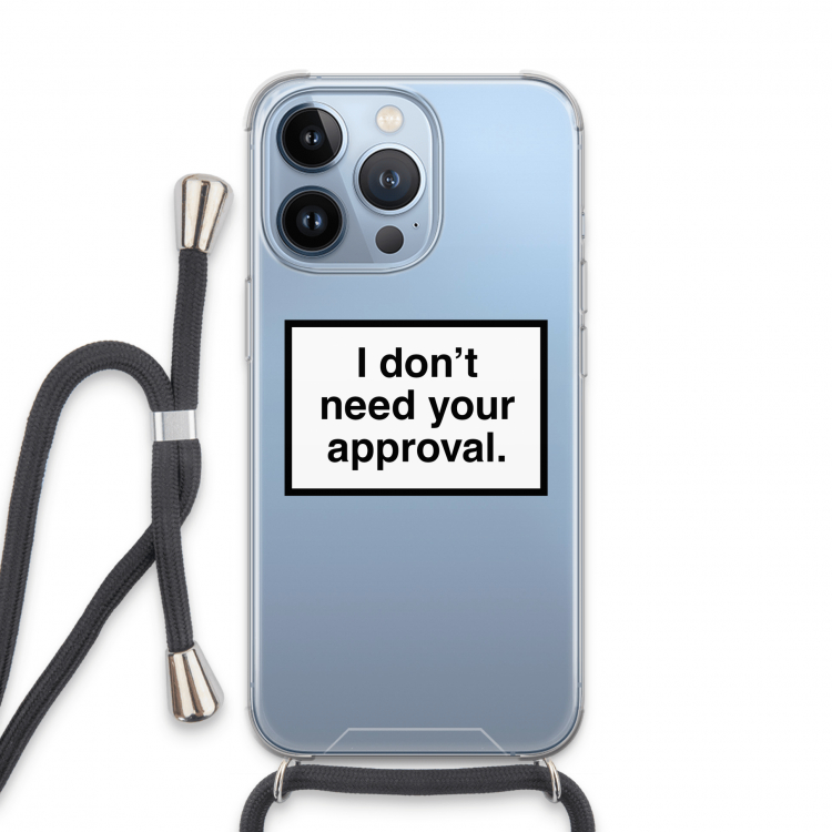 Don't need approval: iPhone 13 Pro Transparant Hoesje met koord