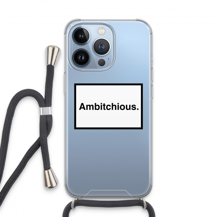 Ambitchious: iPhone 13 Pro Transparant Hoesje met koord