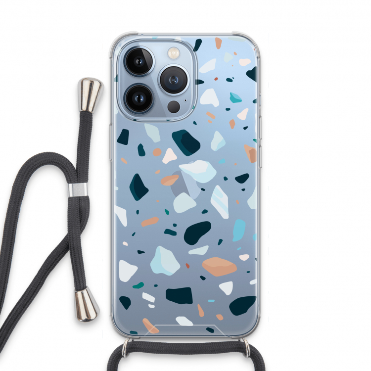 Terrazzo N°13: iPhone 13 Pro Transparant Hoesje met koord