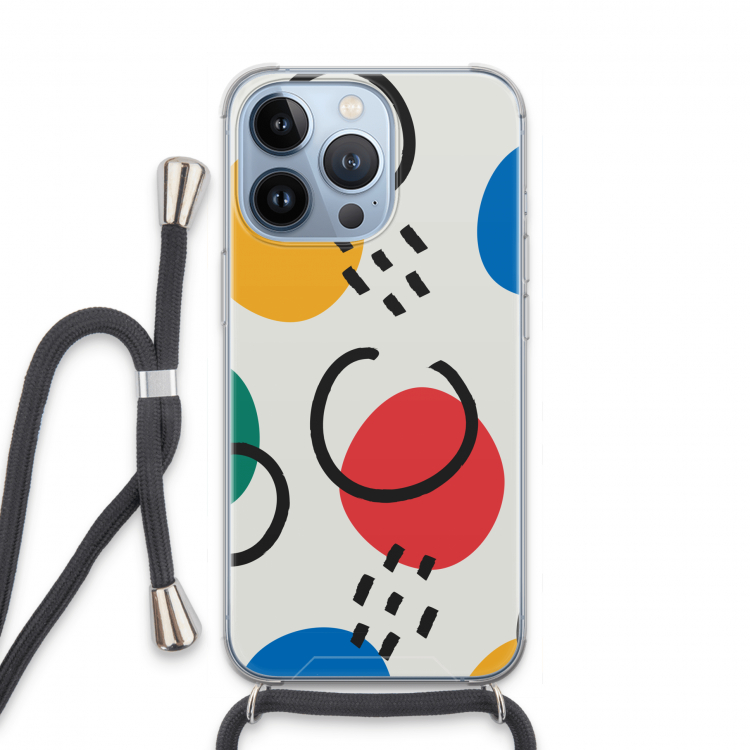 Illustratieve pop 3: iPhone 13 Pro Transparant Hoesje met koord