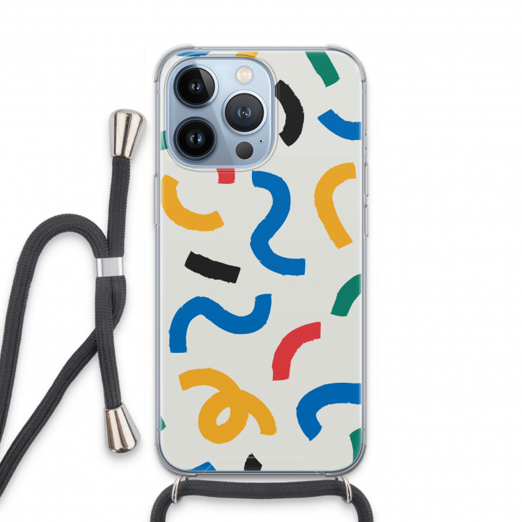 Illustratieve pop 2: iPhone 13 Pro Transparant Hoesje met koord