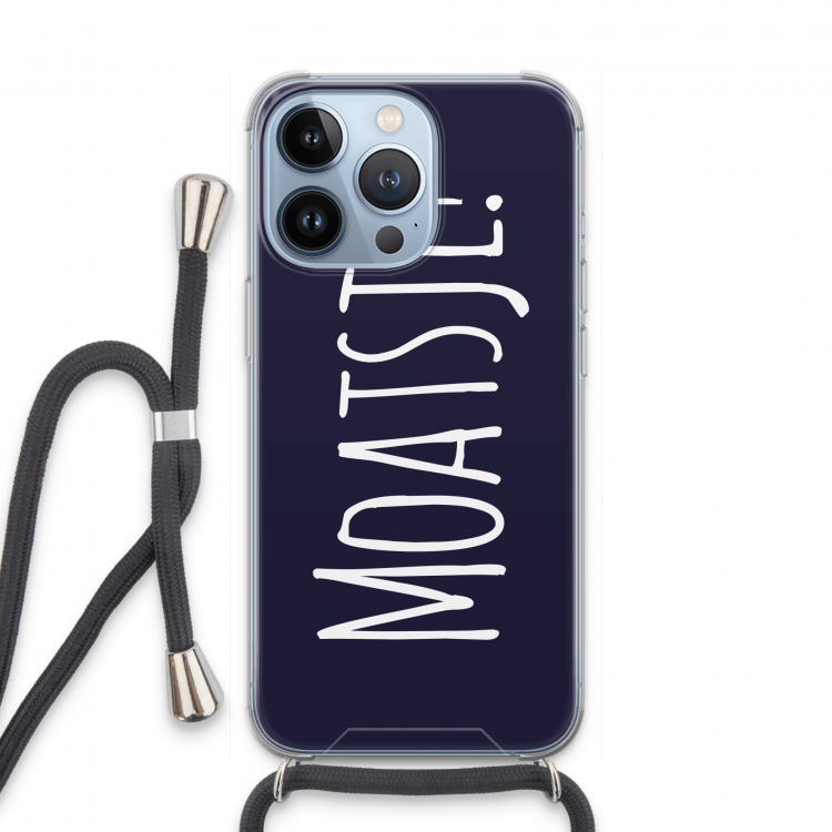 Moatsje!: iPhone 13 Pro Transparant Hoesje met koord