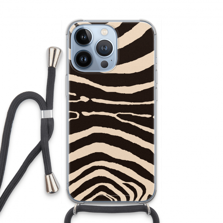 Arizona Zebra: iPhone 13 Pro Transparant Hoesje met koord