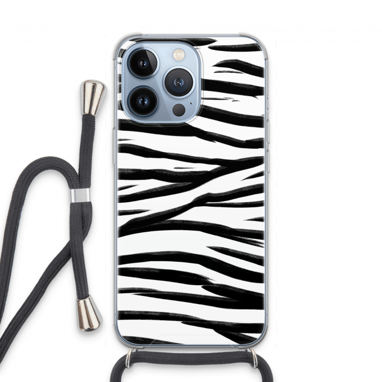 Zebra pattern: iPhone 13 Pro Transparant Hoesje met koord