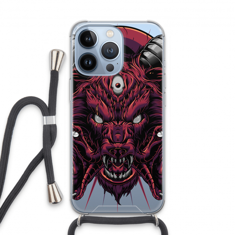 Hell Hound and Serpents: iPhone 13 Pro Transparant Hoesje met koord