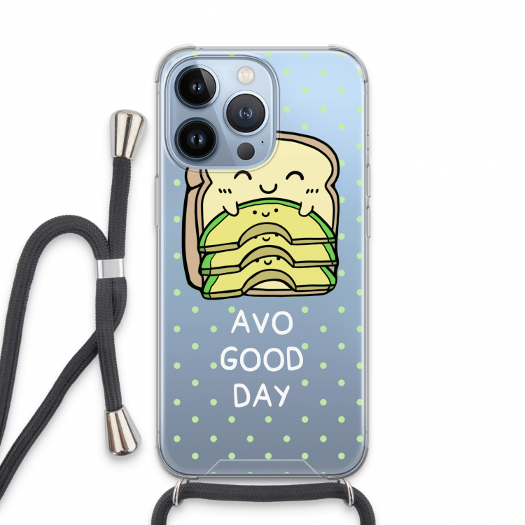 Avo Good Day: iPhone 13 Pro Transparant Hoesje met koord