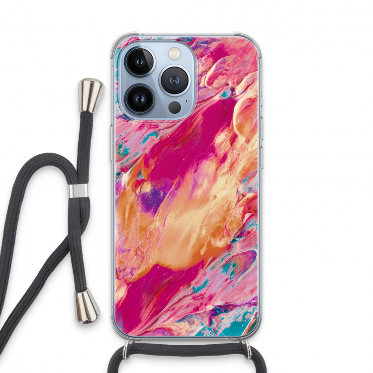 Pastel Echoes: iPhone 13 Pro Transparant Hoesje met koord