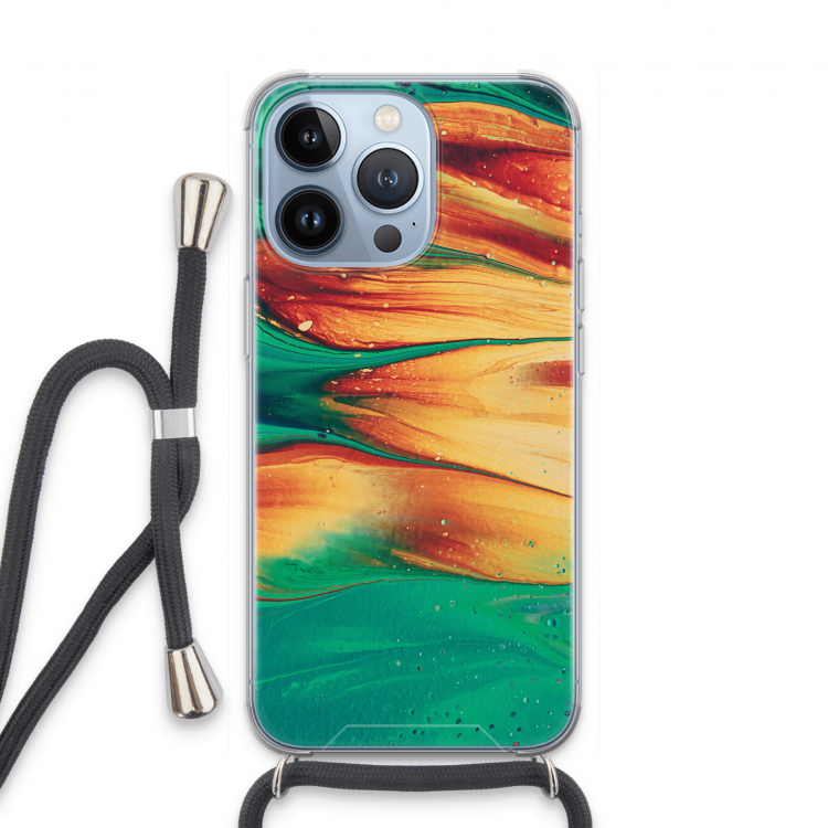 Green Inferno: iPhone 13 Pro Transparant Hoesje met koord