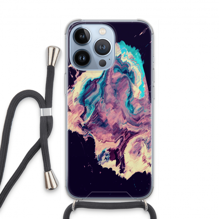 Cosmic Silence: iPhone 13 Pro Transparant Hoesje met koord