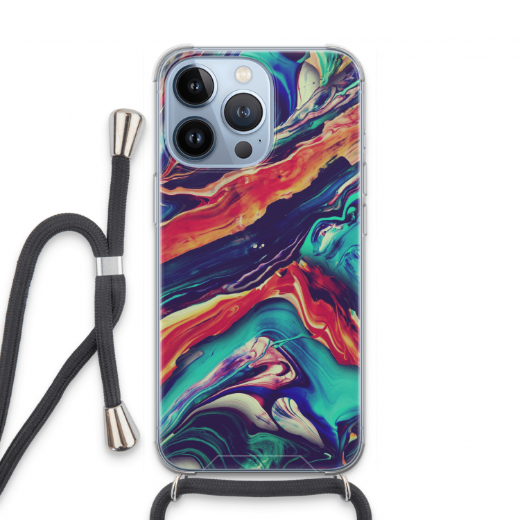 Chameleon Sun: iPhone 13 Pro Transparant Hoesje met koord