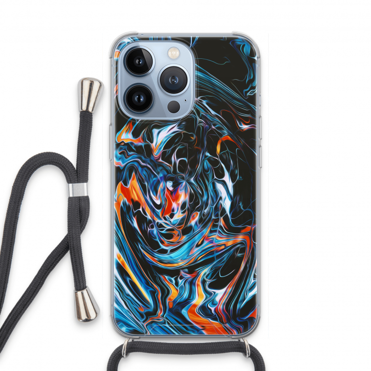 Black Unicorn: iPhone 13 Pro Transparant Hoesje met koord