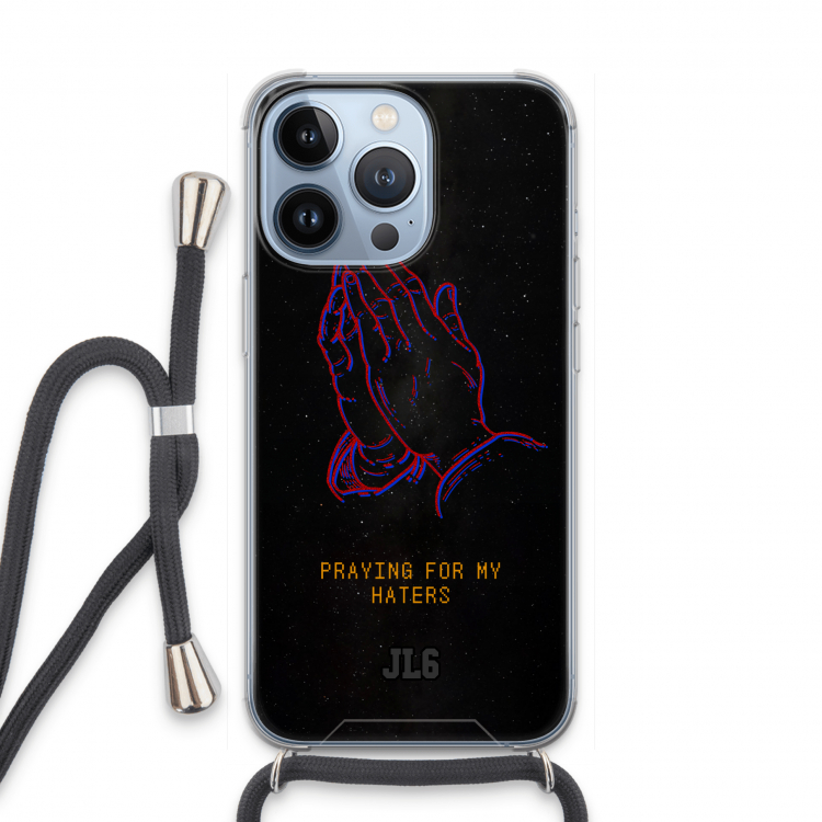Praying For My Haters: iPhone 13 Pro Transparant Hoesje met koord