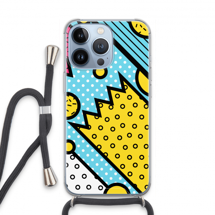 Pop Art #1: iPhone 13 Pro Transparant Hoesje met koord