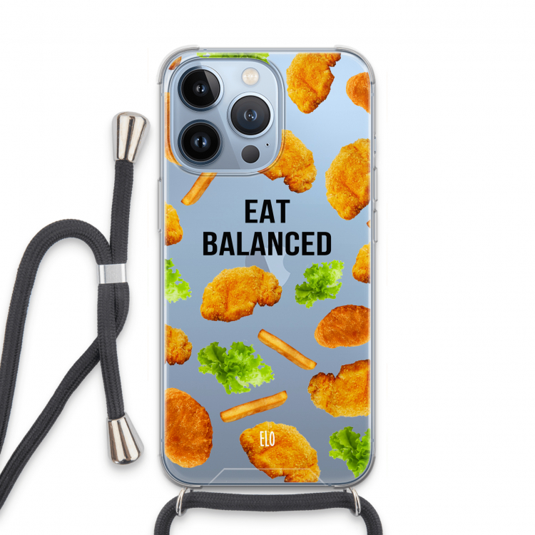Eat Balanced: iPhone 13 Pro Transparant Hoesje met koord