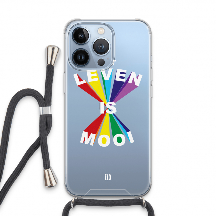 Het Leven Is Mooi: iPhone 13 Pro Transparant Hoesje met koord