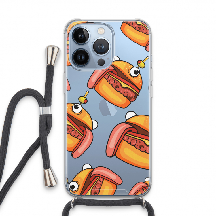 Hamburger: iPhone 13 Pro Transparant Hoesje met koord
