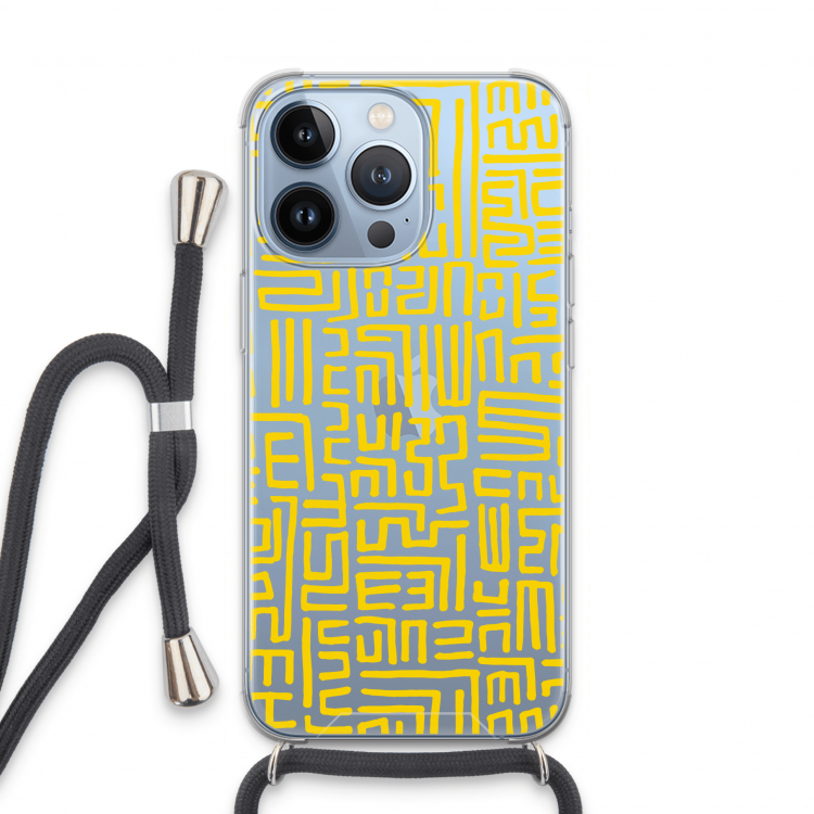 Majorelle Blue Print: iPhone 13 Pro Transparant Hoesje met koord