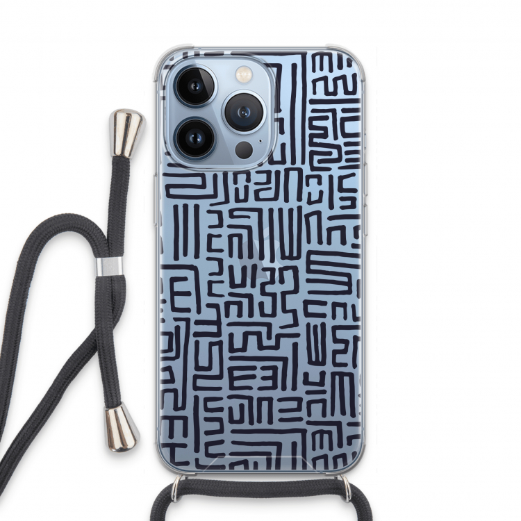 Moroccan Print: iPhone 13 Pro Transparant Hoesje met koord
