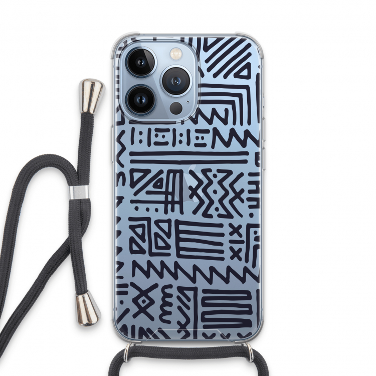 Marrakech print: iPhone 13 Pro Transparant Hoesje met koord