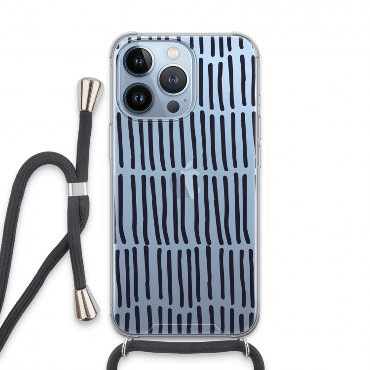 Moroccan stripes: iPhone 13 Pro Transparant Hoesje met koord