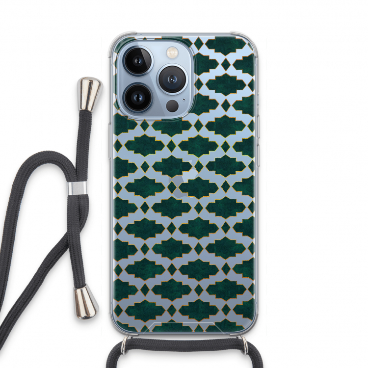 Moroccan tiles: iPhone 13 Pro Transparant Hoesje met koord