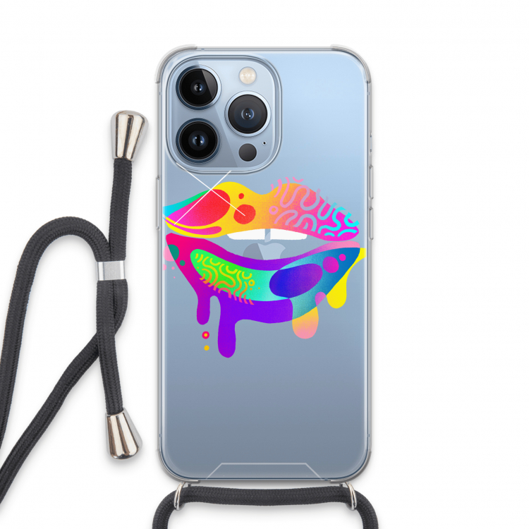 Lip Palette: iPhone 13 Pro Transparant Hoesje met koord