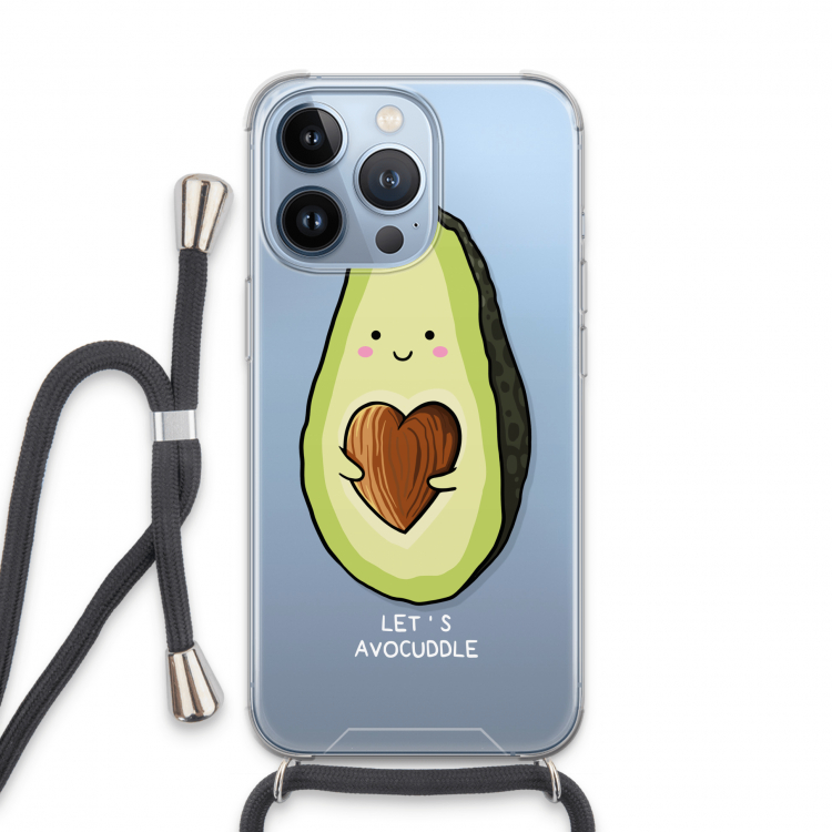 Avocuddle: iPhone 13 Pro Transparant Hoesje met koord