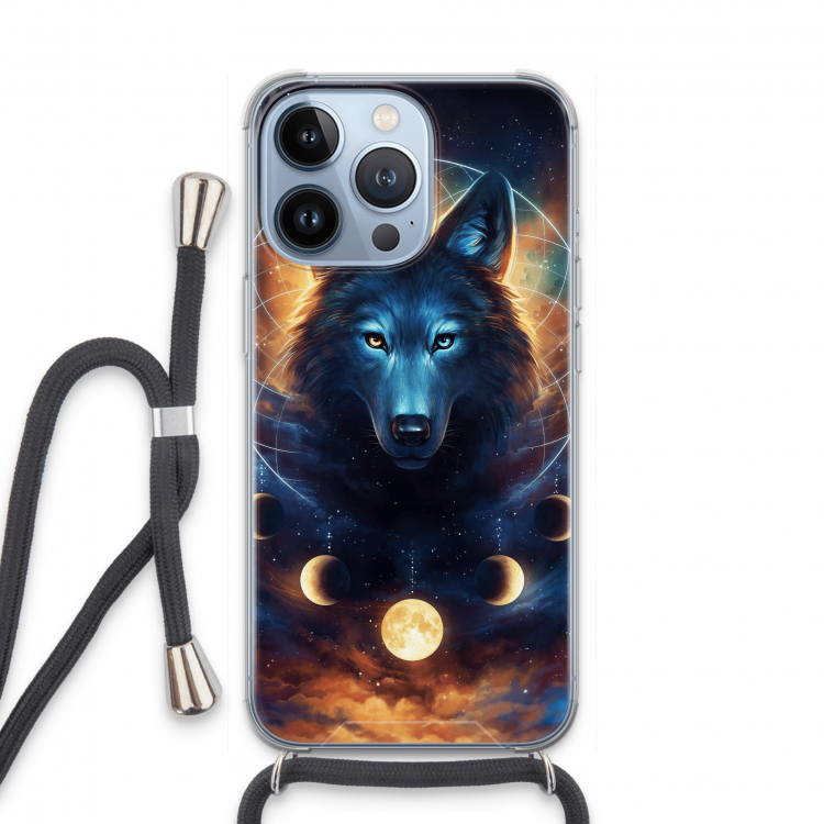 Wolf Dreamcatcher: iPhone 13 Pro Transparant Hoesje met koord