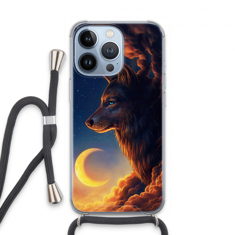 Night Guardian: iPhone 13 Pro Transparant Hoesje met koord
