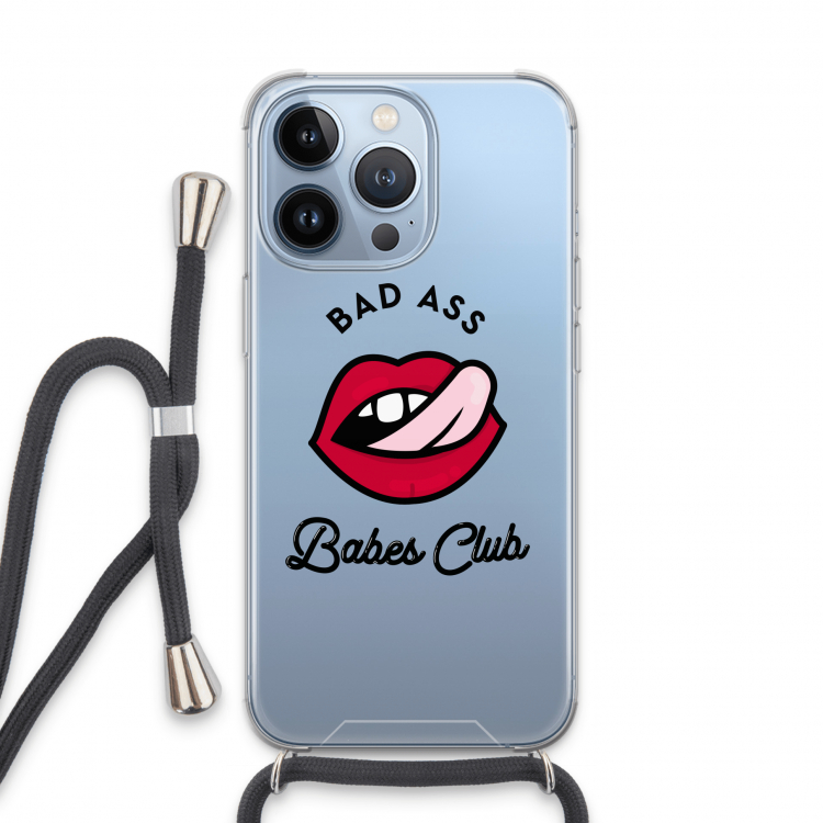 Badass Babes Club: iPhone 13 Pro Transparant Hoesje met koord