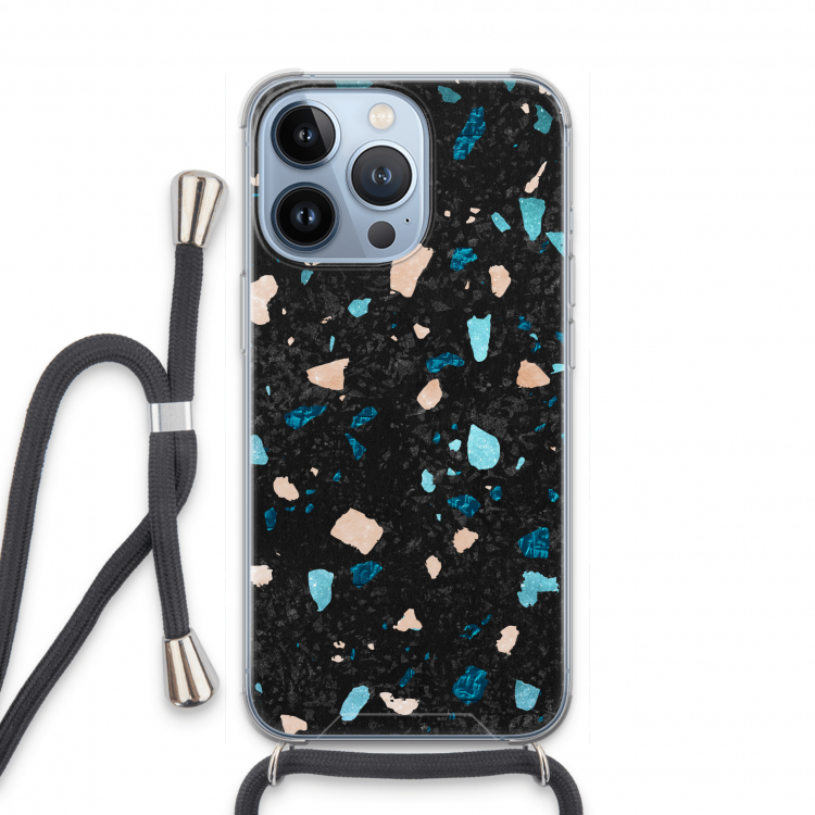 Terrazzo N°11: iPhone 13 Pro Transparant Hoesje met koord