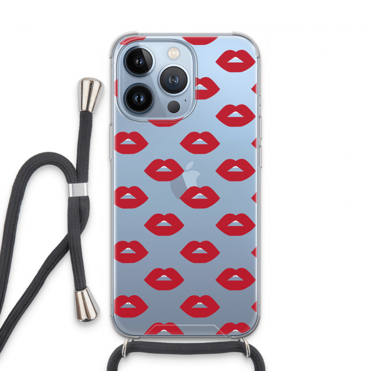 Lips: iPhone 13 Pro Transparant Hoesje met koord