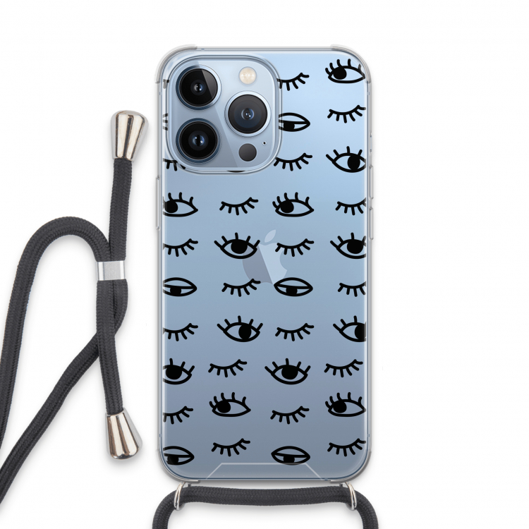 Eye pattern #2: iPhone 13 Pro Transparant Hoesje met koord